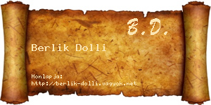 Berlik Dolli névjegykártya